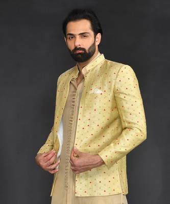 Bandgala With Organza Fabric Kurta And Slim Pant 4
