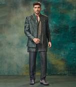 Bandgala With Organza Fabric Kurta And Slim Pant