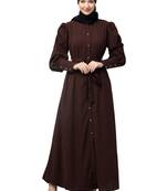 Nazneen Front Open long Cuff Gathered Puffed Sleeve Casual Abaya