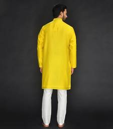 Off White Pure Chanderi Emb. Kurta With Off White Chudidar