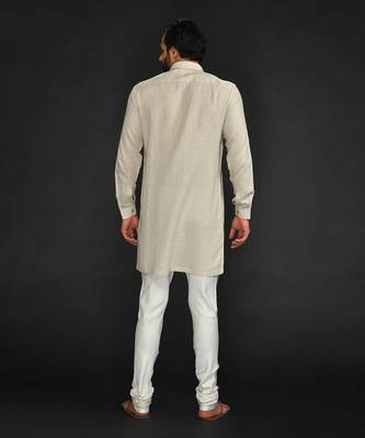 Flax Stylised Kurta With Off White Chudidar 2