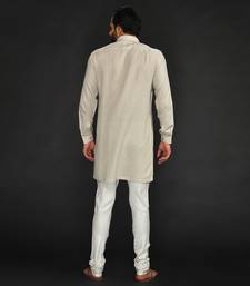 Flax Stylised Kurta With Off White Chudidar