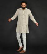 Flax Stylised Kurta With Off White Chudidar