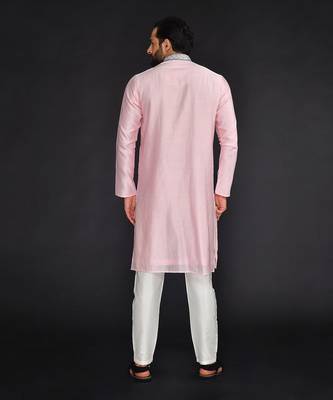 Chanderi Kurta With Hand And Machine Embroidery 2