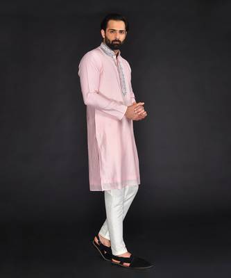 Chanderi Kurta With Hand And Machine Embroidery 1