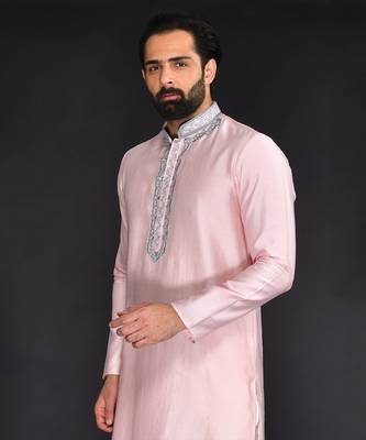 Chanderi Kurta With Hand And Machine Embroidery 3