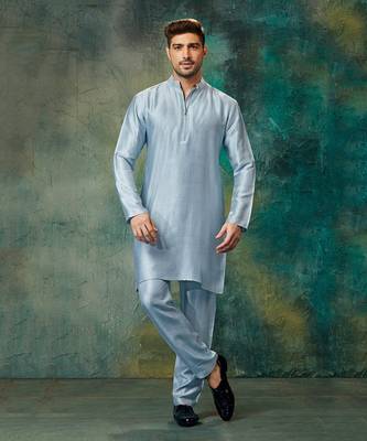 Silk Cotton Kurta With With Slim Pant 1