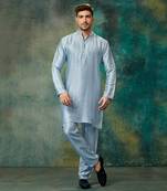 Silk Cotton Kurta With With Slim Pant