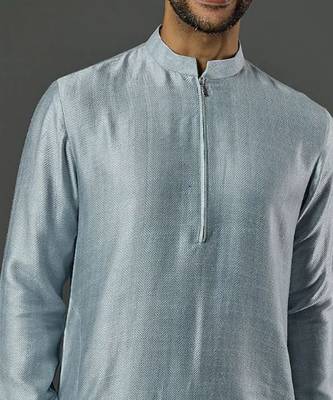 Silk Cotton Kurta With With Slim Pant 2