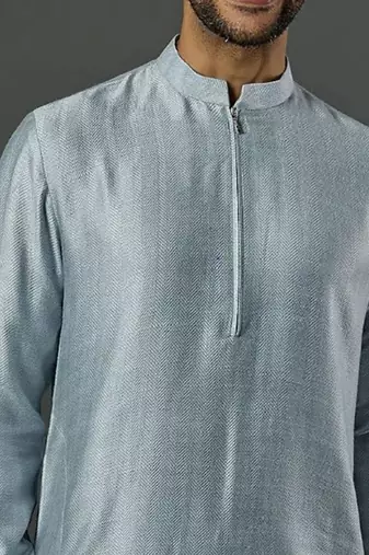 Silk Cotton Kurta With With Slim Pant