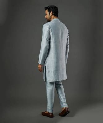 Silk Cotton Kurta With With Slim Pant 3