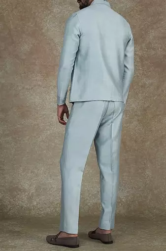 Herringbone Silk Blend Jacket With Trouser