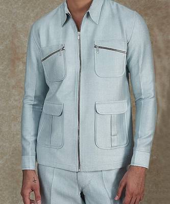 Herringbone Silk Blend Jacket With Trouser 3