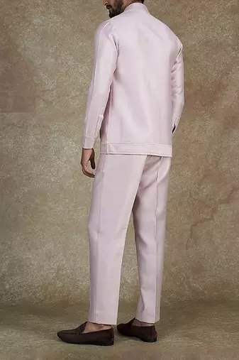 Herringbone Silk Blend Jacket With Trouser