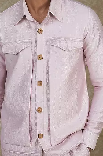 Herringbone Silk Blend Jacket With Trouser