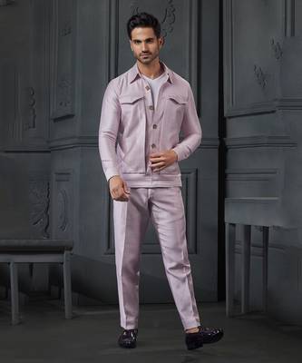 Herringbone Silk Blend Jacket With Trouser 1