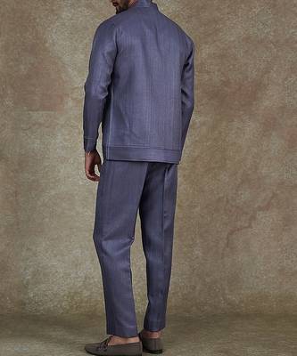 Herringbone Silk Blend Jacket With Trouser 2