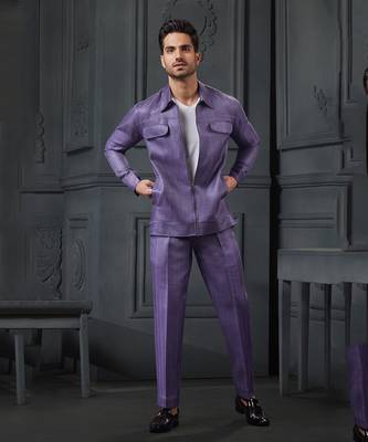 Herringbone Silk Blend Jacket With Trouser 1