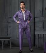 Herringbone Silk Blend Jacket With Trouser