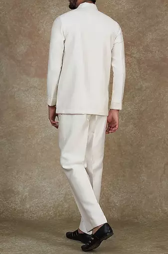 Herringbone Silk Blend Jacket With Trouser