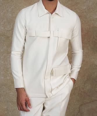 Herringbone Silk Blend Jacket With Trouser 3