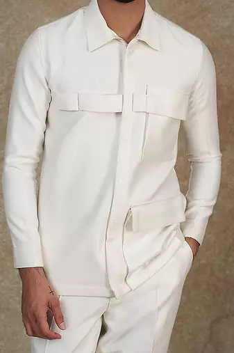 Herringbone Silk Blend Jacket With Trouser