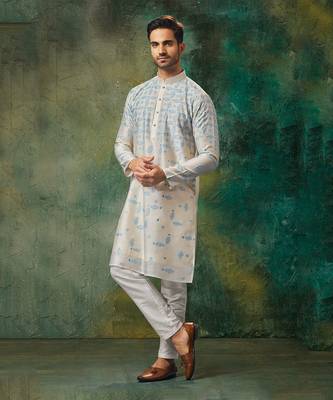 Geometric Patch Work Kurta With Churidar 1