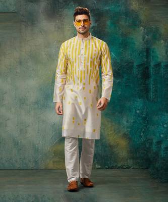 Geometric Patch Work Kurta With Churidar 1