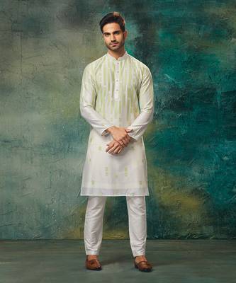 Geometric Patch Work Kurta With Churidar 1