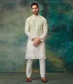 Geometric Patch Work Kurta With Churidar