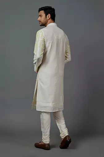 Geometric Patch Work Kurta With Churidar