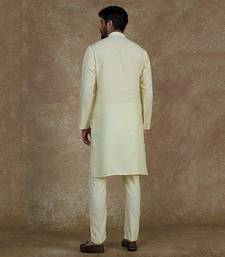Sea Green Kurta With Machine Embroidery On Collar And Placket Paired With Pant