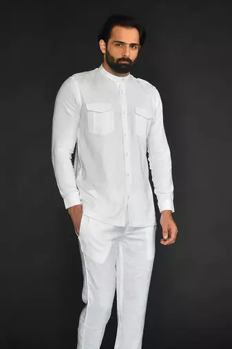Front Open Short Pathani With Pant