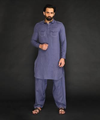 Pathani With Patiyala. Texturing On Pocket 1
