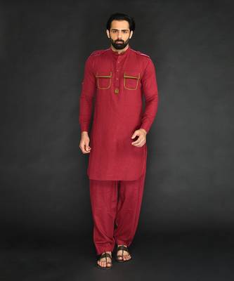 Pathani With Patiyala. Patchwork On Pocket 1