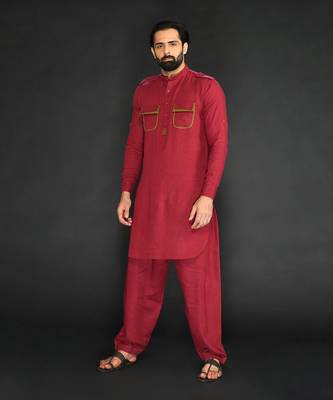 Pathani With Patiyala. Patchwork On Pocket 4