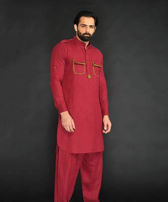 Pathani With Patiyala. Patchwork On Pocket 5
