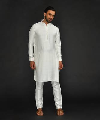 Silk Cotton Kurta With With Slim Pant 1