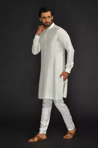 Silk Cotton Kurta With With Slim Pant