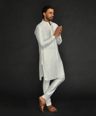 Silk Cotton Kurta With With Slim Pant 5