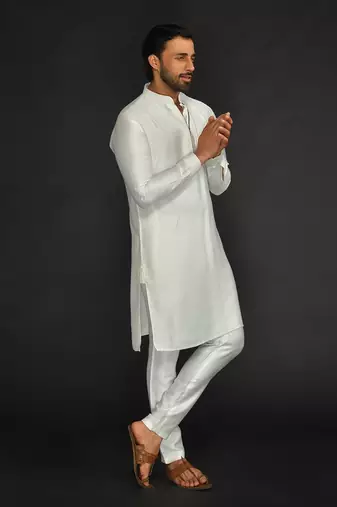 Silk Cotton Kurta With With Slim Pant