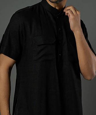 black plain short Kurta 2