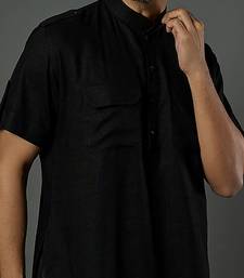 black plain short Kurta
