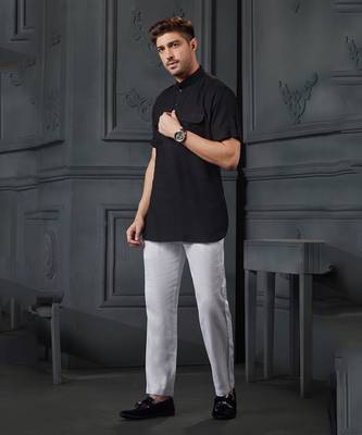 black plain short Kurta 1