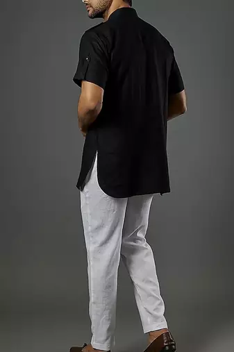 black plain short Kurta