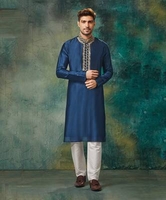 Chanderi Kurta With Hand And Machine Embroidery 1