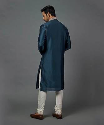 Chanderi Kurta With Hand And Machine Embroidery 4