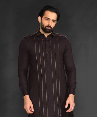 Pathani With Texturing On Front Panel And Pant 3