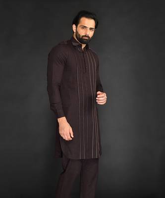 Pathani With Texturing On Front Panel And Pant 4