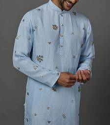 Hand Embroidered Organza Fabric Kurta With Churidar
